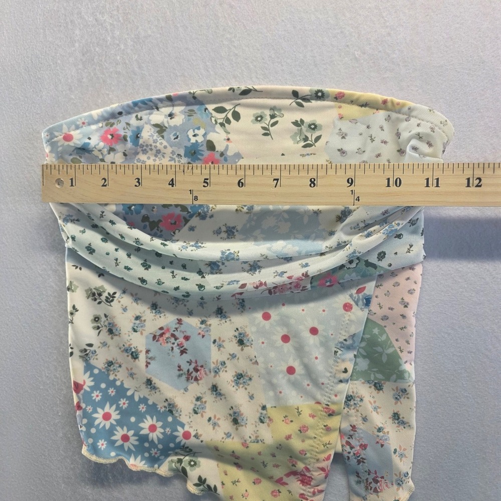 Patchwork Floral Tube Top Bandage Style Women‎ XS - Picture 4 of 5